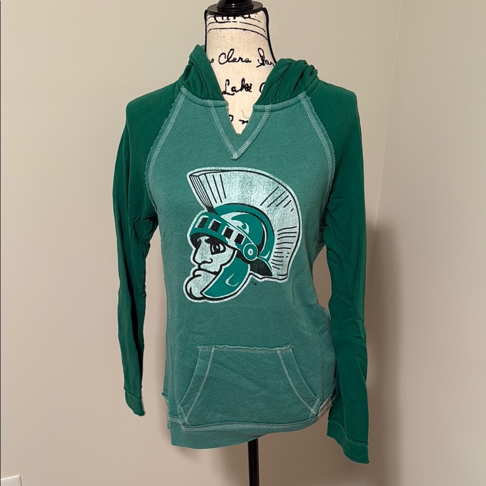 Green Graphic Relaxed Hoodie
